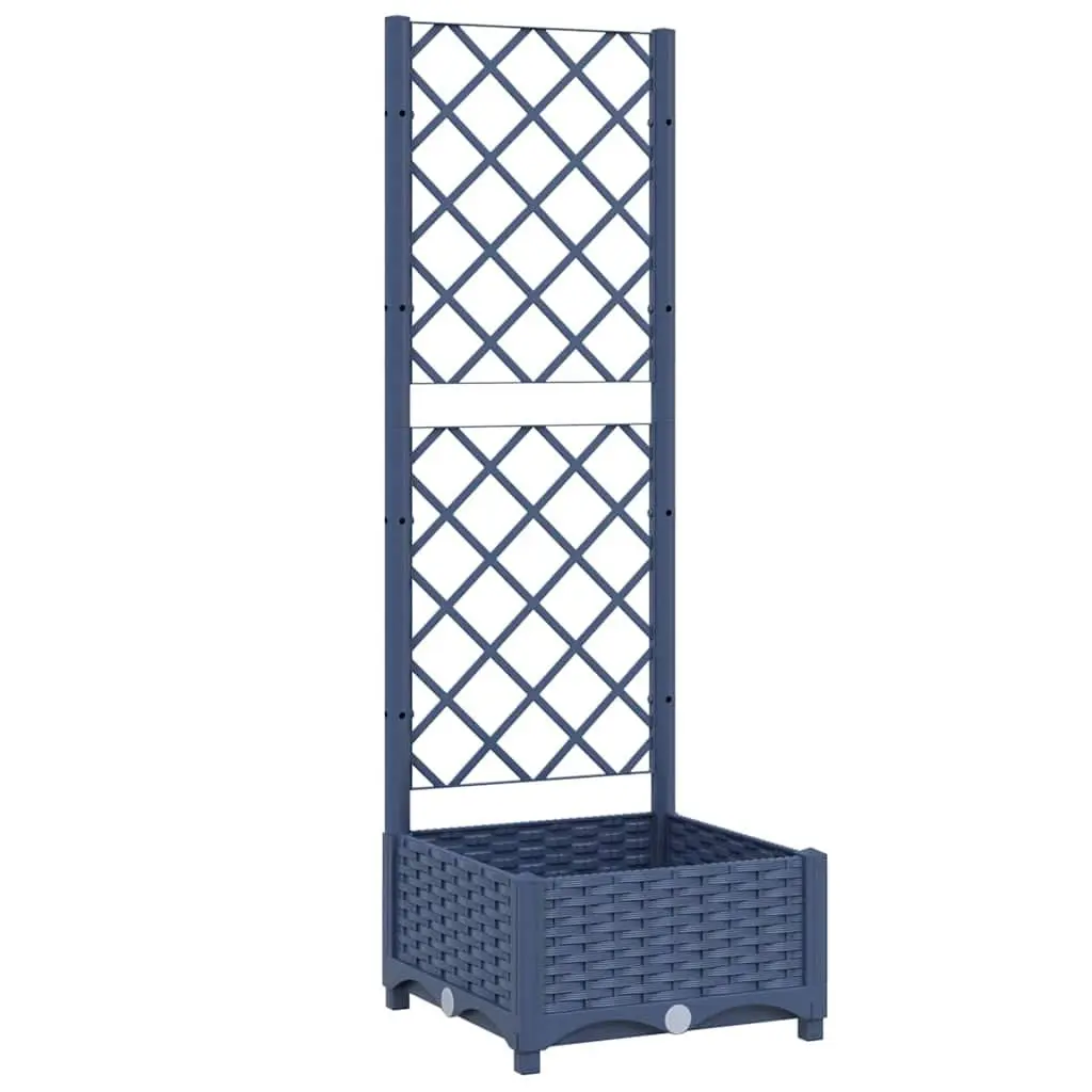 Garden Planter Trellis Support Climbing Plants 40 x 40 x 121.5 cm Grey