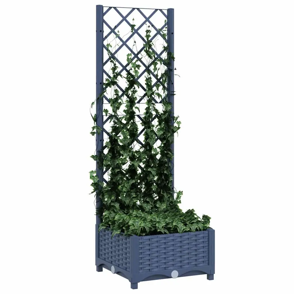 Garden Planter Trellis Support Climbing Plants 40 x 40 x 121.5 cm Grey