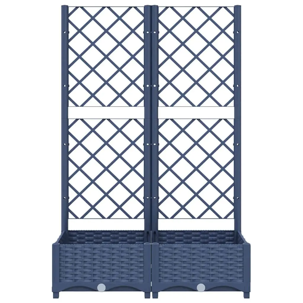 Garden Planter with Trellis Outdoor Climbing Plants Support Grey 80x40x121.5cm