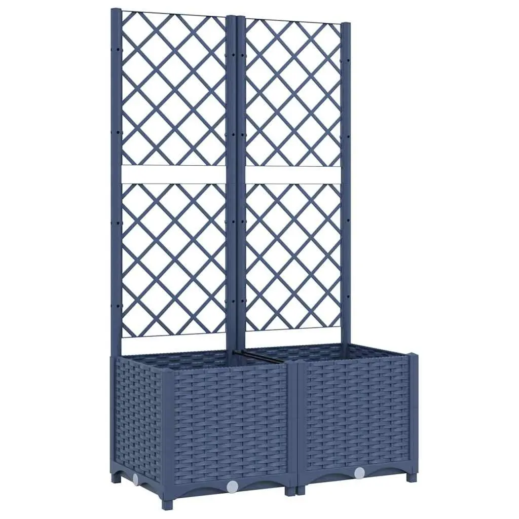 Garden Planter Grey Outdoor Climbing Plants Support with Trellis 80 x 40 x 136 cm