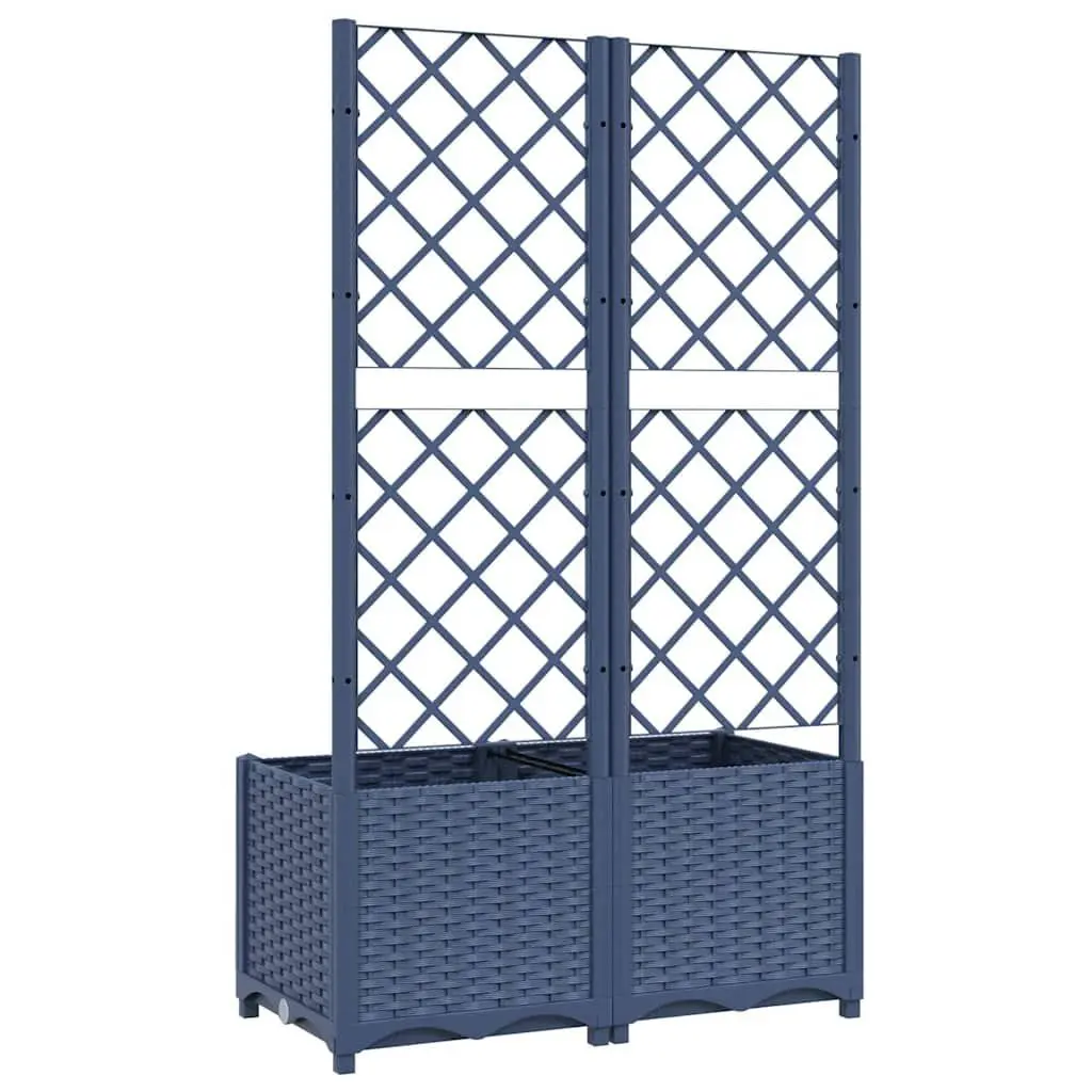 Garden Planter Grey Outdoor Climbing Plants Support with Trellis 80 x 40 x 136 cm