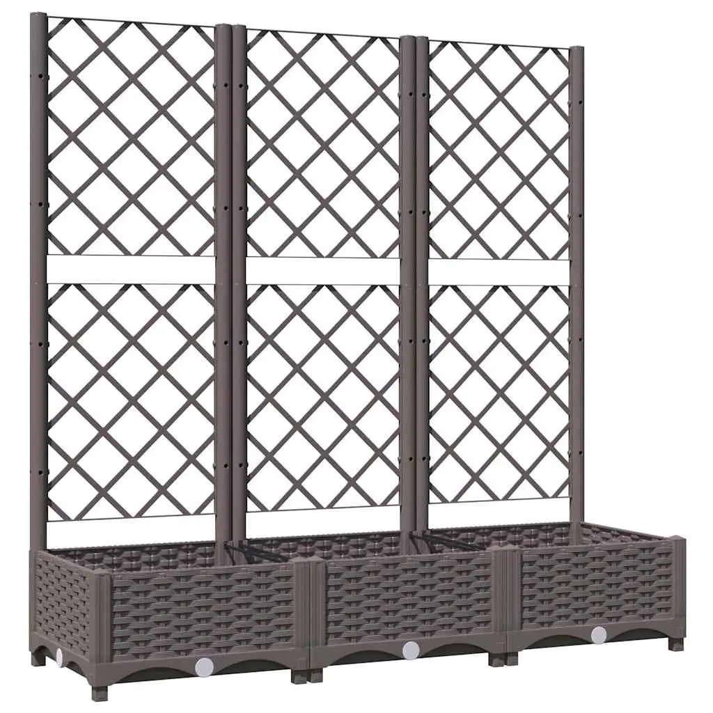 Garden Planter with Trellis Outdoor Planter Box for Climbing Plants 120 x 40 x 121.5 cm Brown