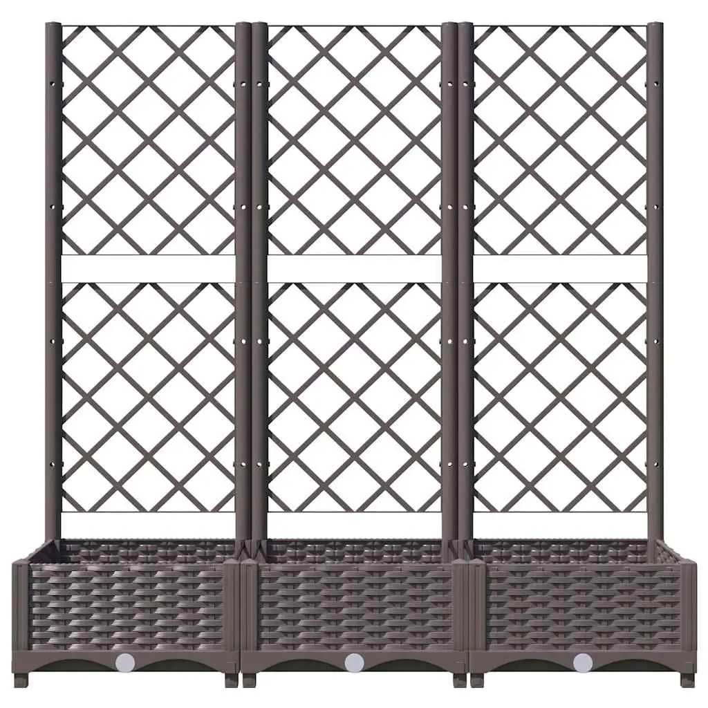 Garden Planter with Trellis Outdoor Planter Box for Climbing Plants 120 x 40 x 121.5 cm Brown
