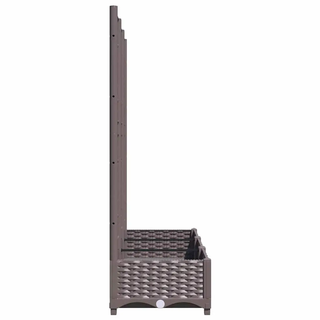 Garden Planter with Trellis Outdoor Planter Box for Climbing Plants 120 x 40 x 121.5 cm Brown