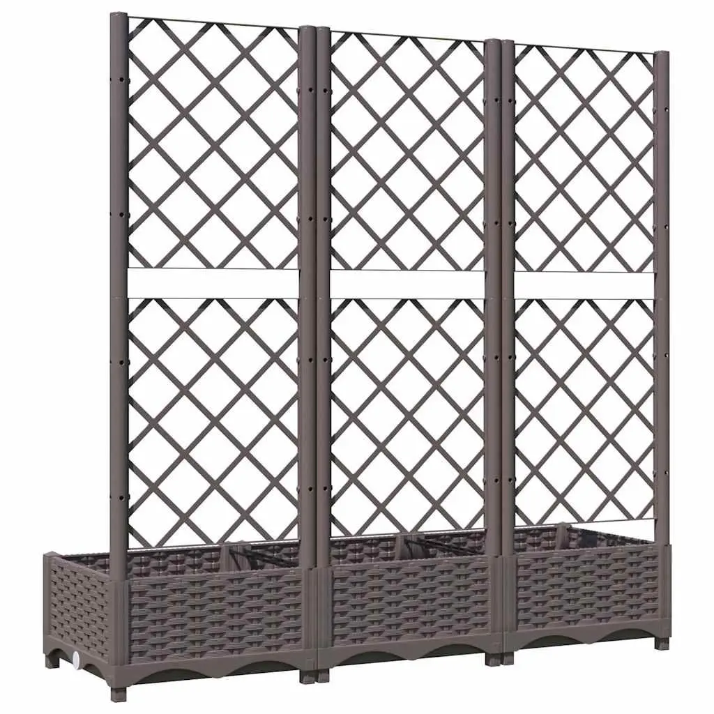 Garden Planter with Trellis Outdoor Planter Box for Climbing Plants 120 x 40 x 121.5 cm Brown
