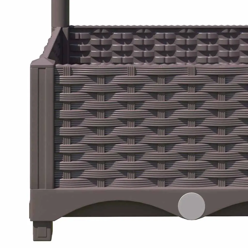 Garden Planter with Trellis Outdoor Planter Box for Climbing Plants 120 x 40 x 121.5 cm Brown