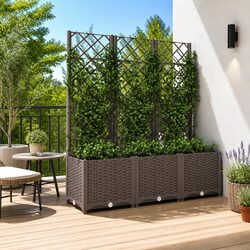 Reliable Garden Planter with Trellis for Outdoor Use