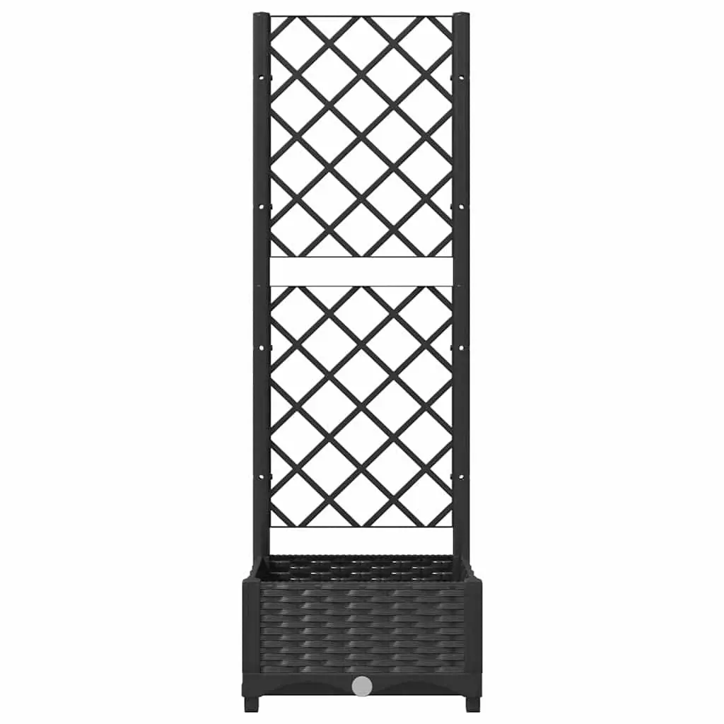 Garden Planter with Trellis Outdoor Planter Box Climbing Plants Support Black 40 x 40 x 121.5 cm