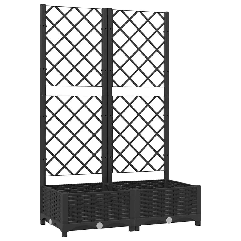 Garden Planter with Trellis Support for Climbing Plants 80 x 40 x 121.5 cm Black