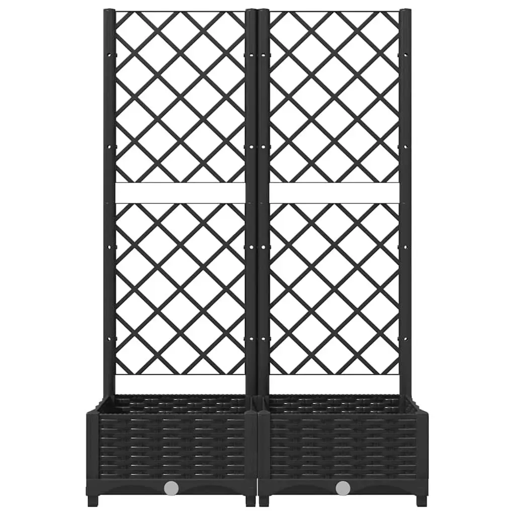 Garden Planter with Trellis Support for Climbing Plants 80 x 40 x 121.5 cm Black