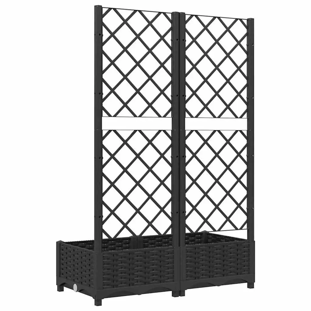 Garden Planter with Trellis Support for Climbing Plants 80 x 40 x 121.5 cm Black