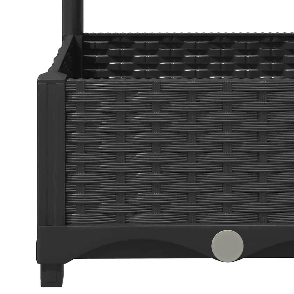 Garden Planter with Trellis Support for Climbing Plants 80 x 40 x 121.5 cm Black