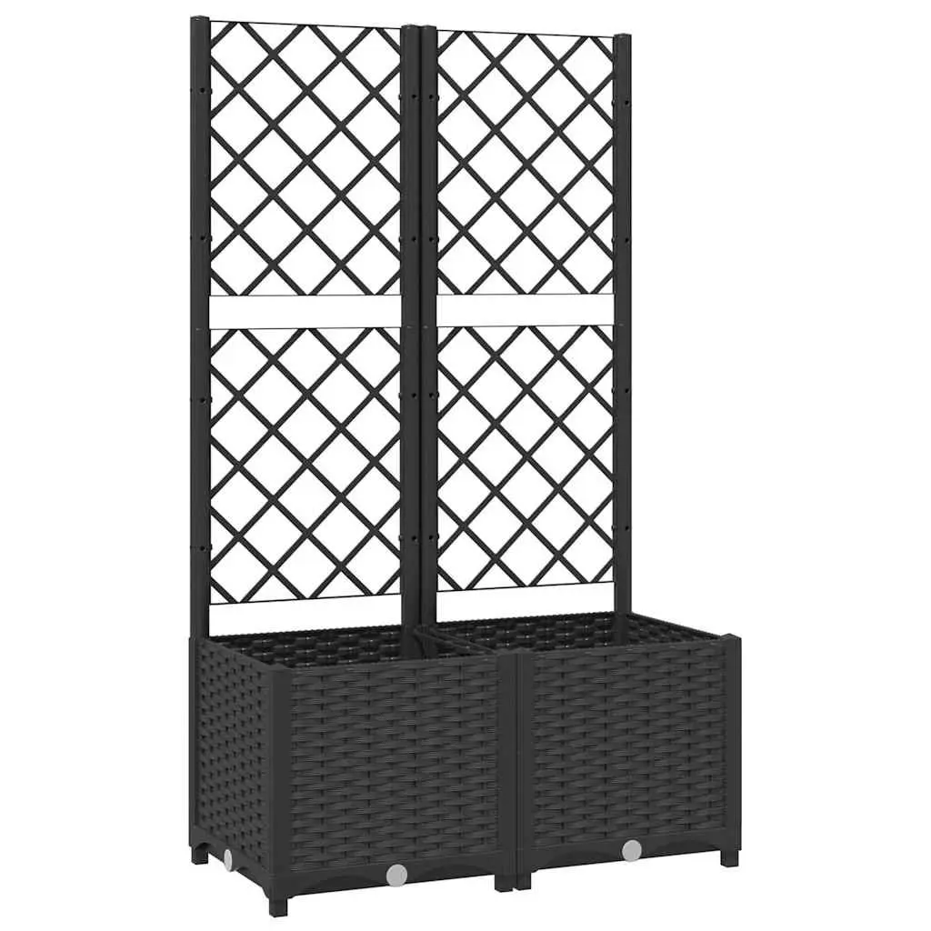 Garden Planter Trellis Climbing Plants Support 80x40x136cm Black
