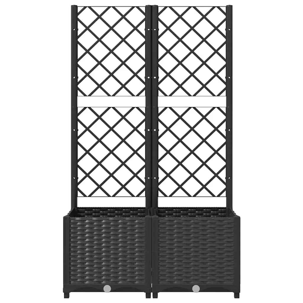 Garden Planter Trellis Climbing Plants Support 80x40x136cm Black