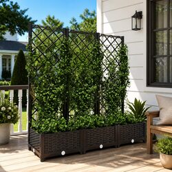 Reliable Black Garden Planter with Trellis for Your Outdoor Needs