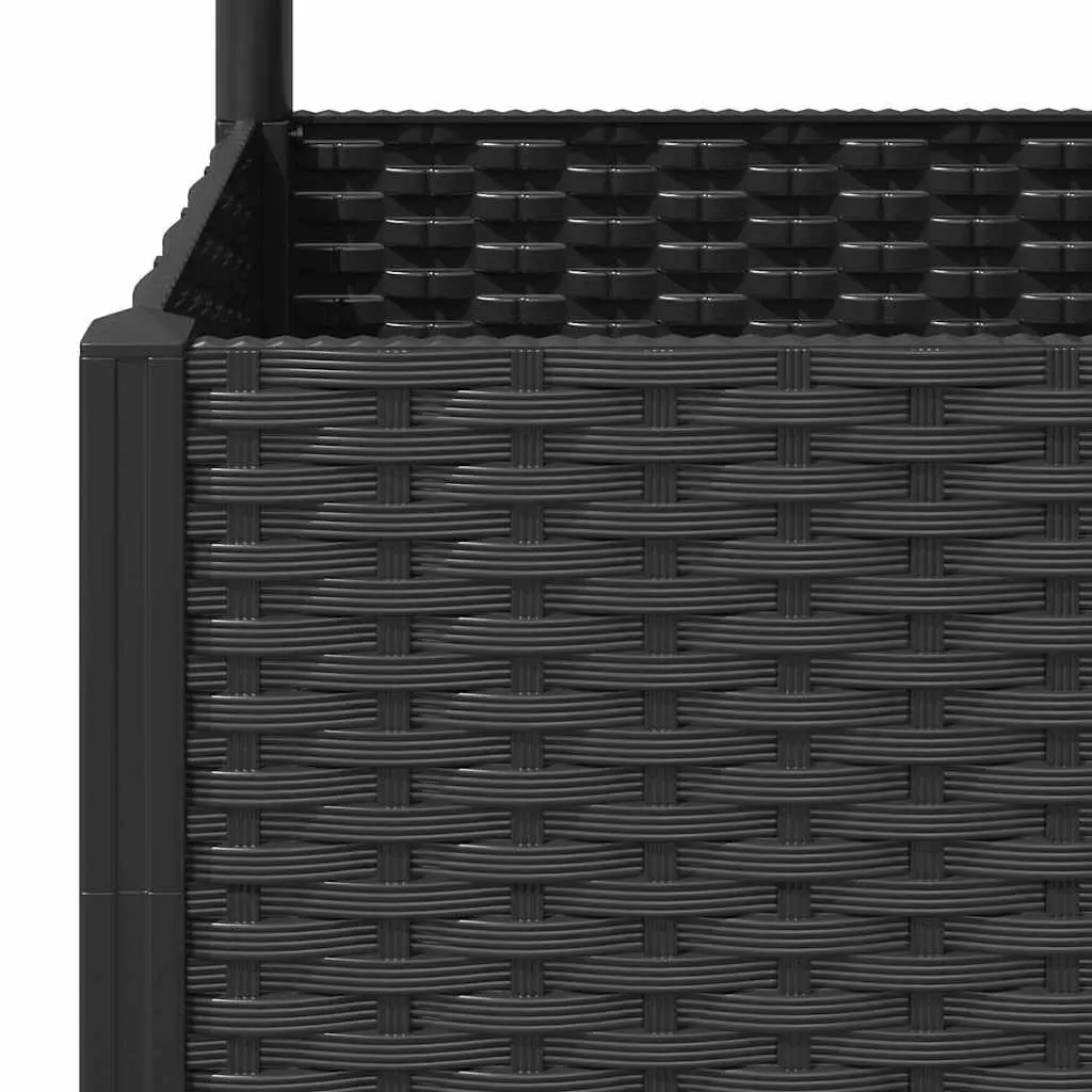 Raised Garden Planter with Trellis 120x40x136cm Black