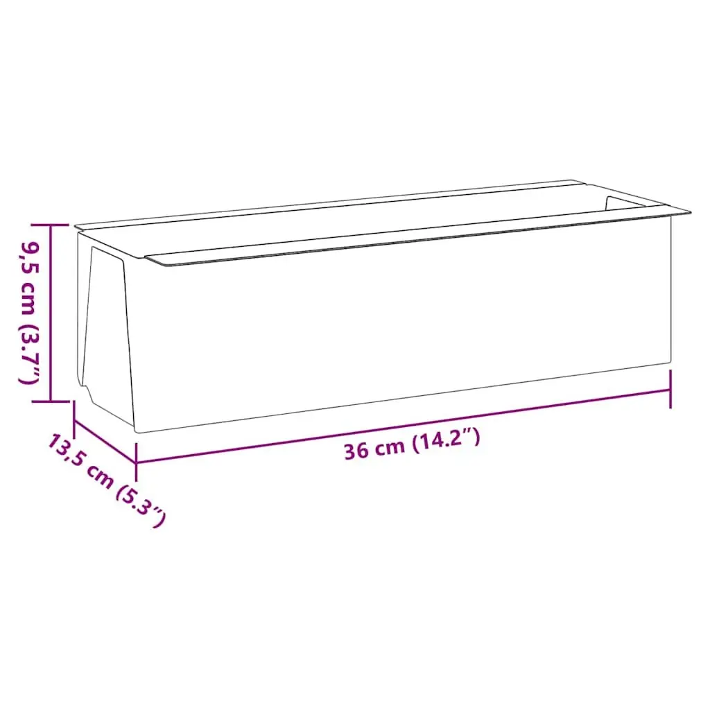Flower Boxes Planter Pots for Euro Pallets 36 x 13.5 x 9.5 cm Grey 12 Piece Garden Outdoor Indoor