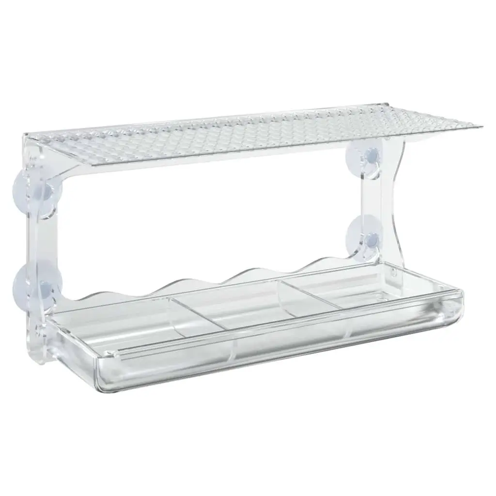 Window Bird Feeders Outdoor Feeding 30 x 12 x 15 cm Transparent Acrylic 2 Piece
