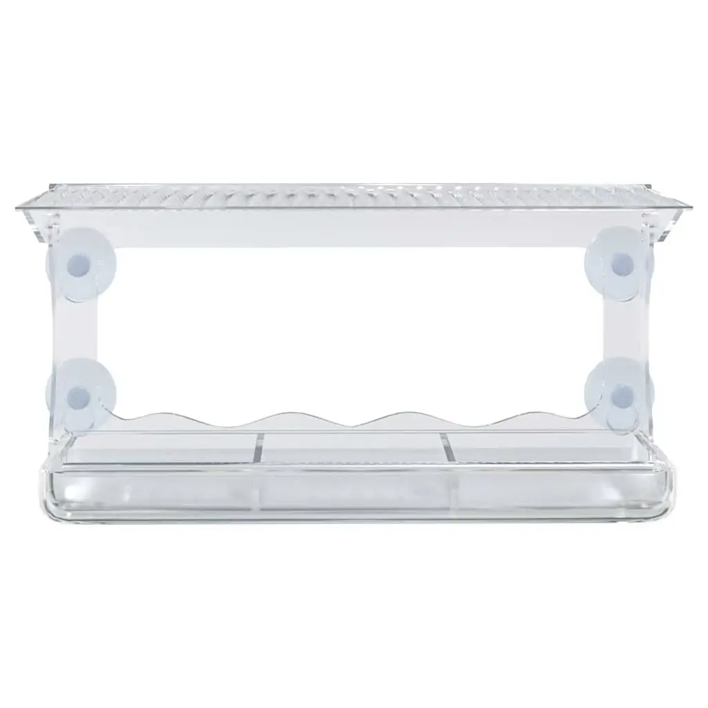 Window Bird Feeders Outdoor Feeding 30 x 12 x 15 cm Transparent Acrylic 2 Piece
