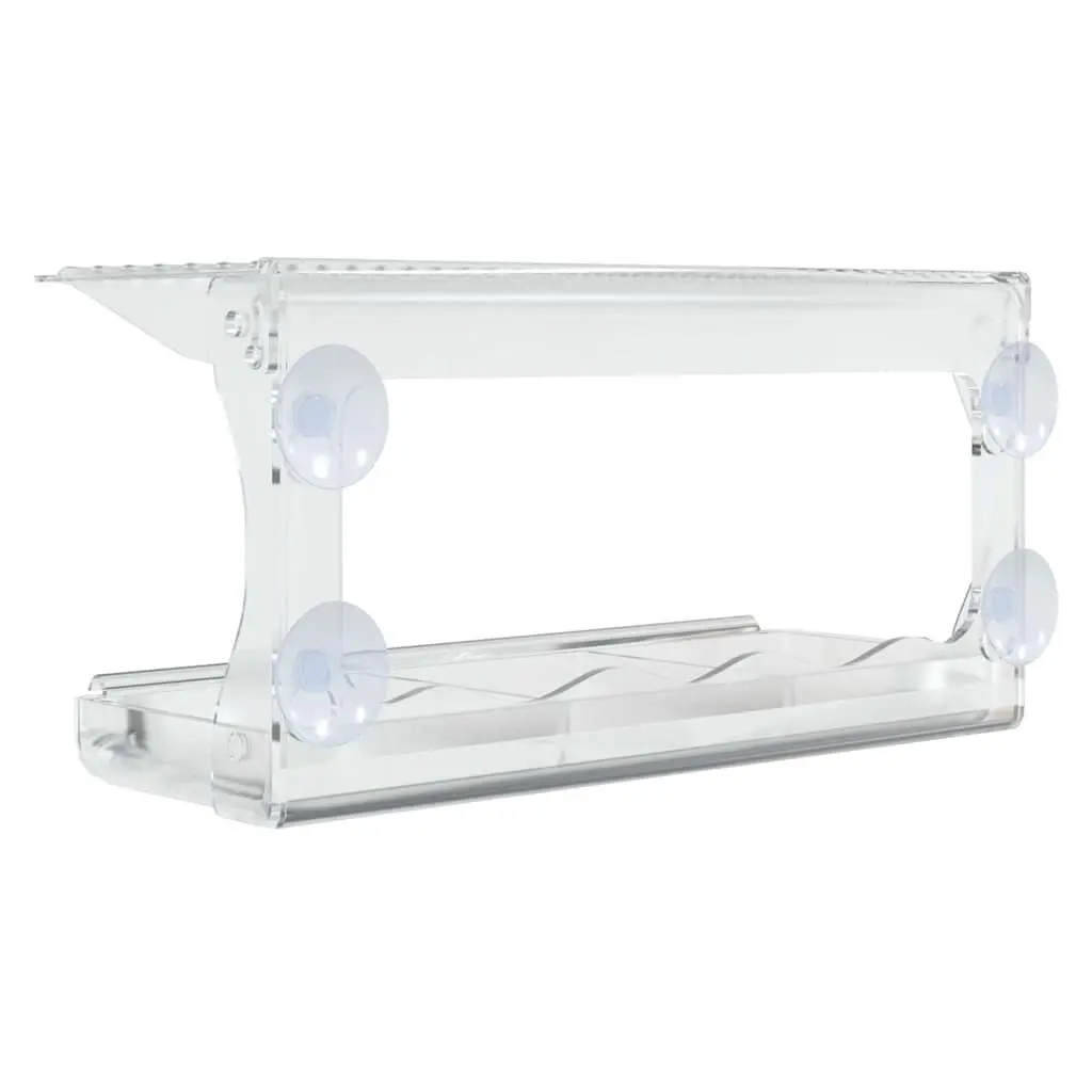 Window Bird Feeders Outdoor Feeding 30 x 12 x 15 cm Transparent Acrylic 2 Piece