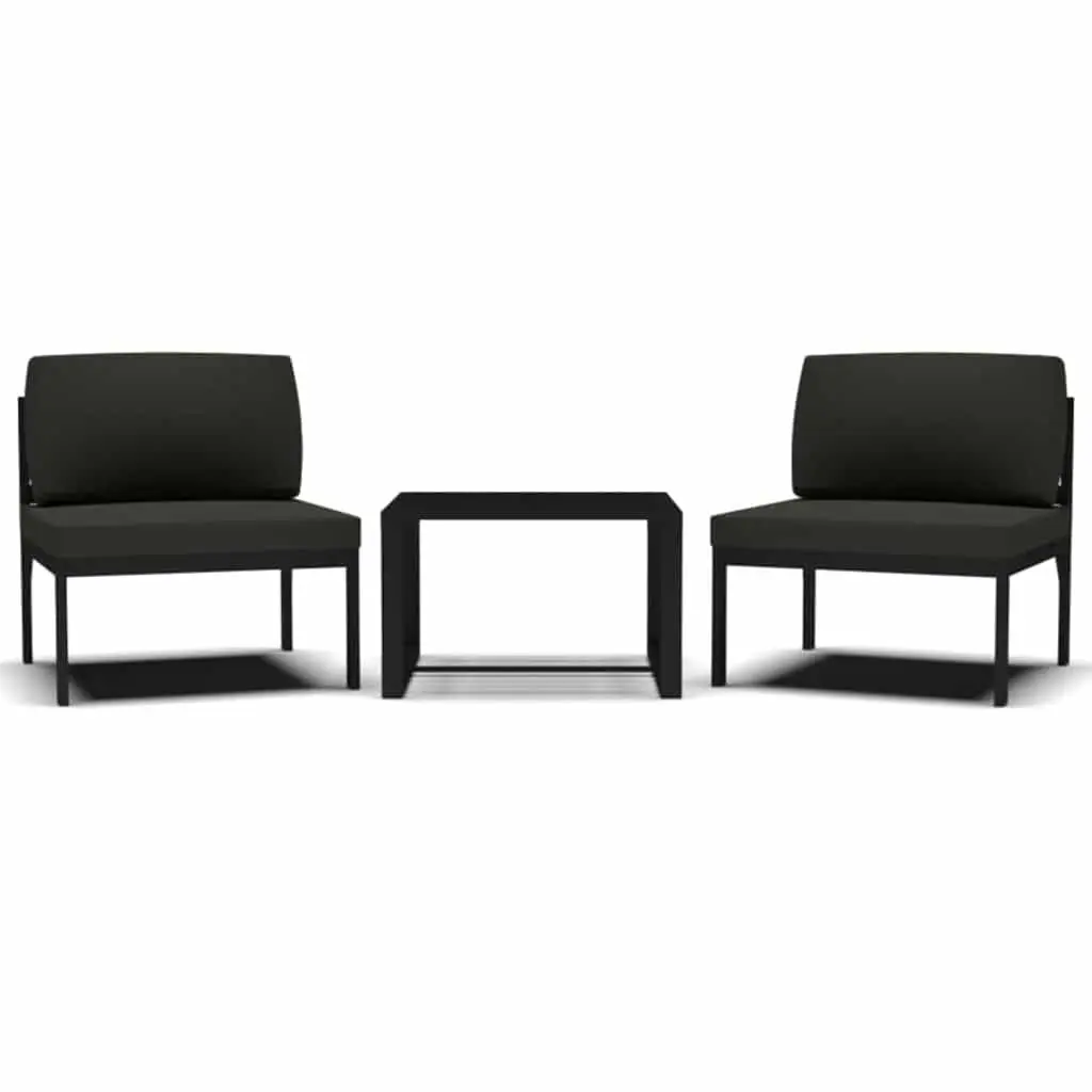 Garden Sofa Set Modular Outdoor Furniture 3 Piece Anthracite