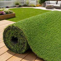 Durable 20mm Pile Artificial Grass Roll, 1x10m Green