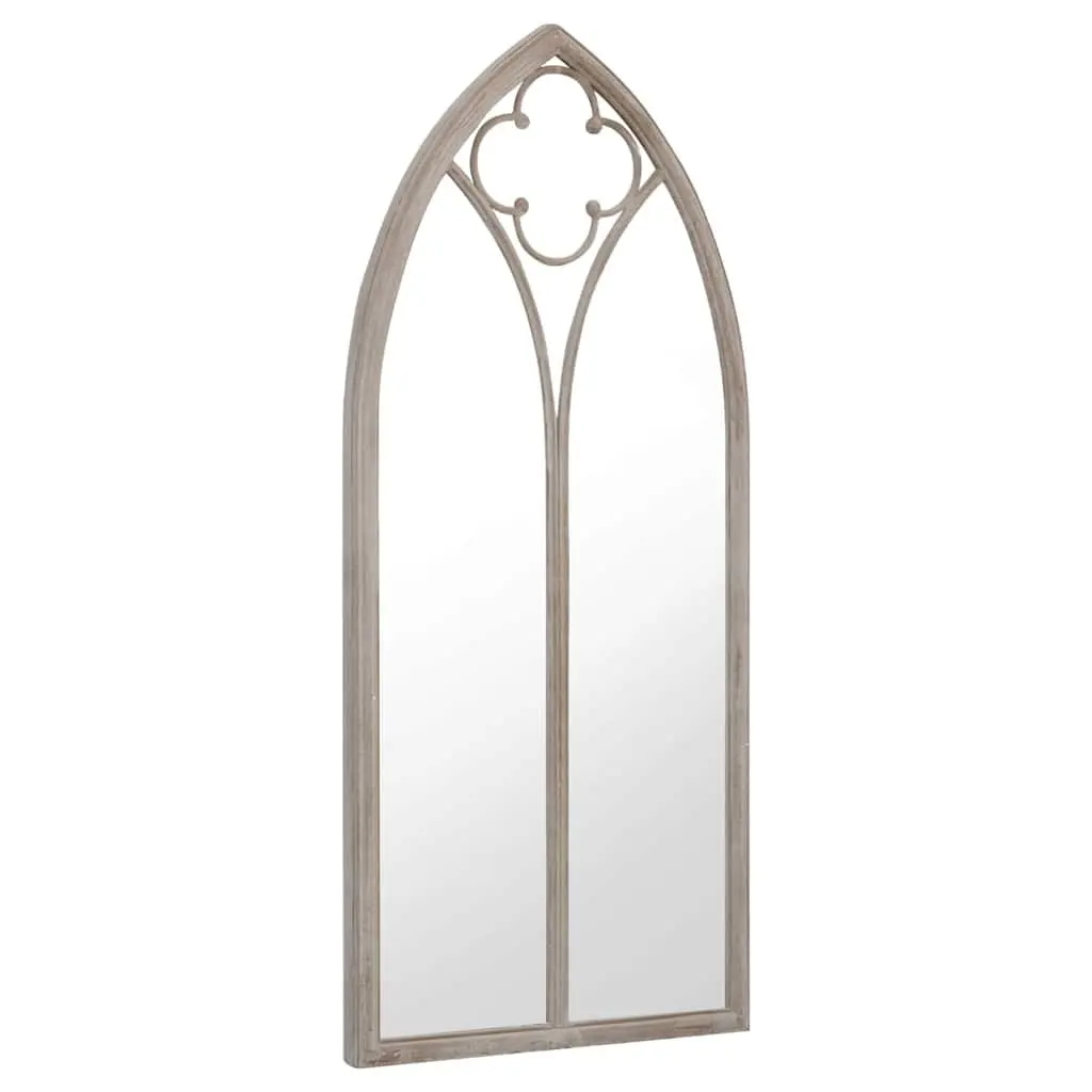 Garden Mirror Outdoor Decor Wall Mount 100x45cm Cream Rust Effect Iron