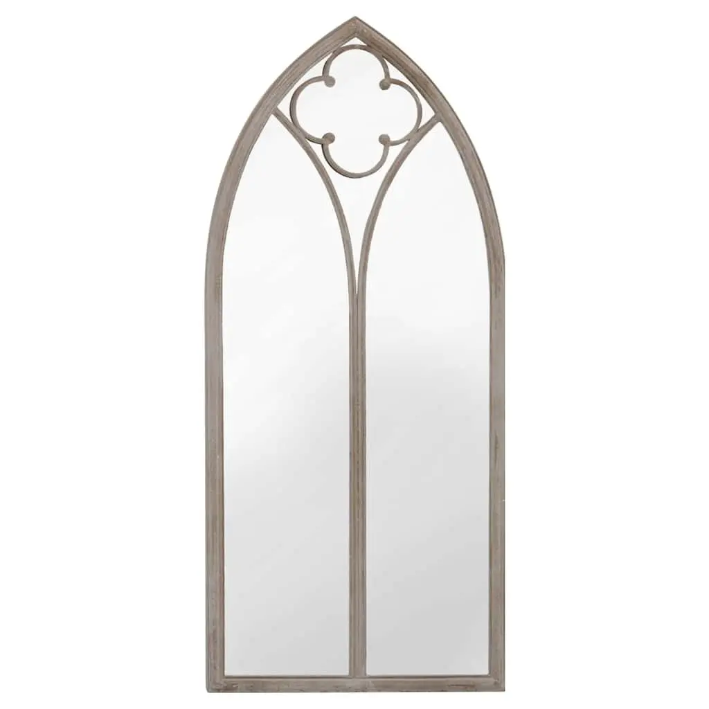 Garden Mirror Outdoor Wall Decor 70 x 30 cm Cream Iron Rust Effect Antique