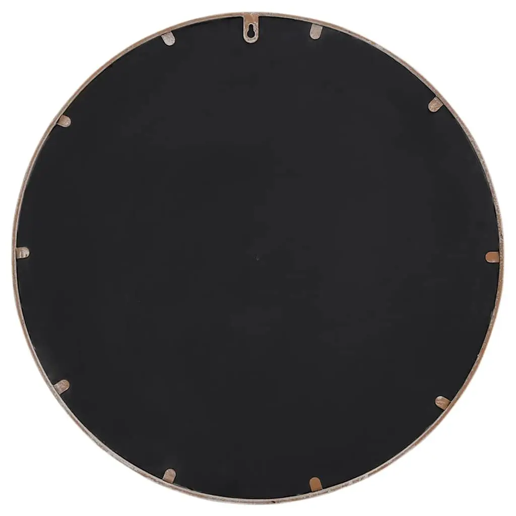 Round Mirror Outdoor Decor Wall Mount 60cm Cream Iron Frame
