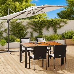 Durable 5 Piece Black Dining Set for Your Patio