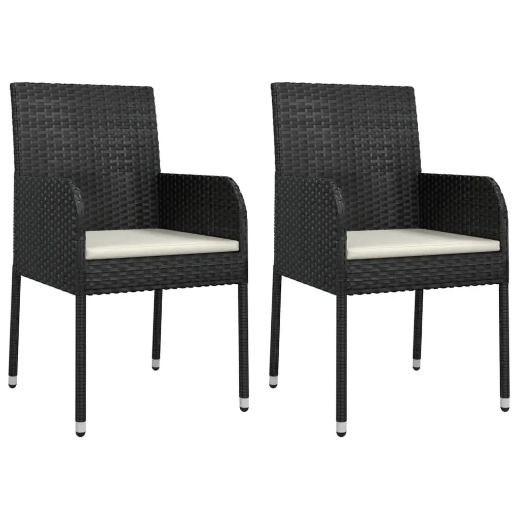 3 Piece Garden Dining Set in Black