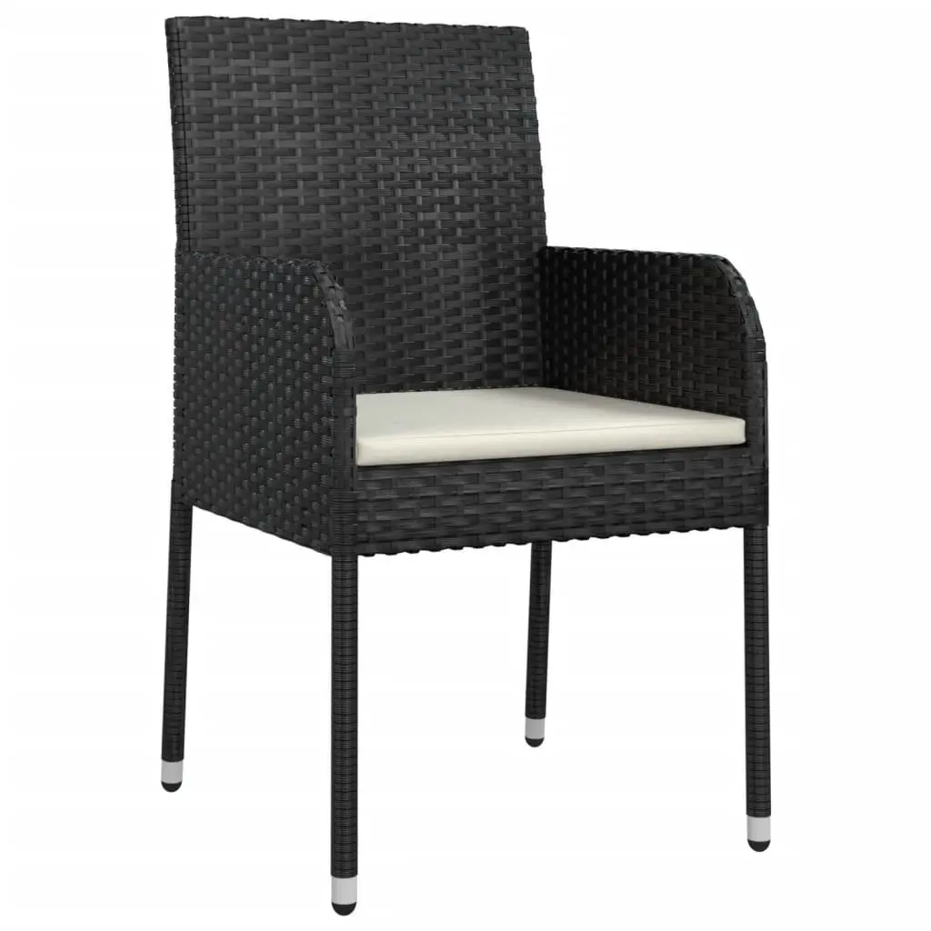 3 Piece Garden Dining Set in Black