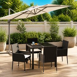 Reliable 5 Piece Garden Dining Set with Padded Cushions