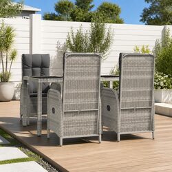 Comfortable 5 Piece Grey Garden Dining Set