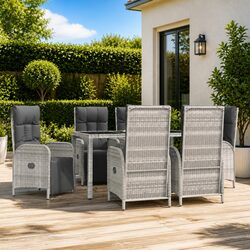 7-Piece Grey Garden Dining Set for Comfort and Value