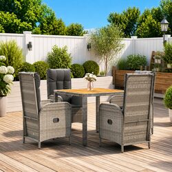Comfortable 5 Piece Garden Dining Set with Cushions