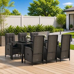 Quality 7 Piece Outdoor Dining Set with Cushions