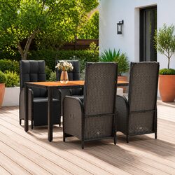 5 Piece Cozy Outdoor Garden Dining Set with Cushions
