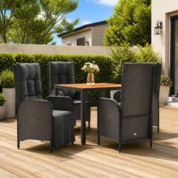 Quality and Comfort: 5-Piece Black Garden Dining Set
