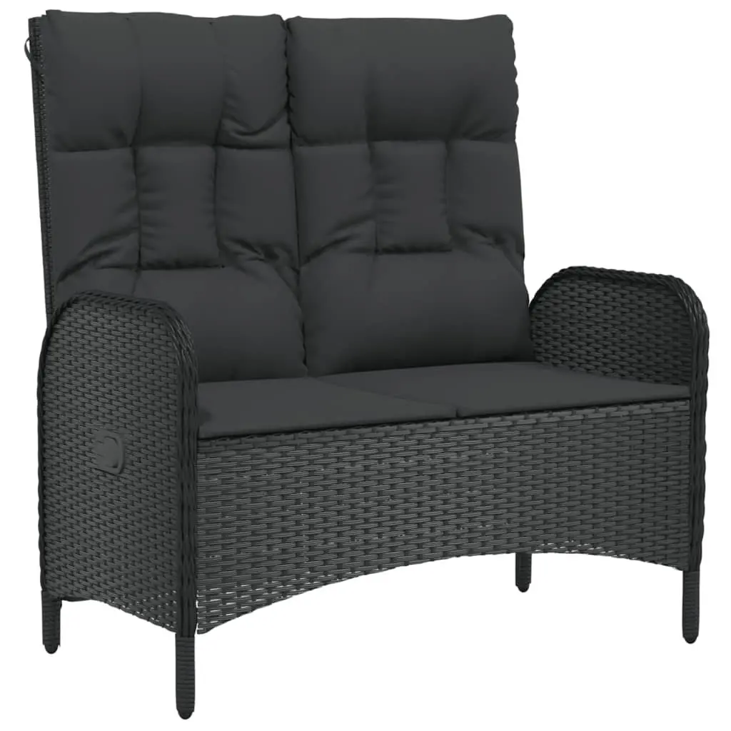 5 Piece Outdoor Dining Set Garden Furniture Black Poly Rattan Chairs Table
