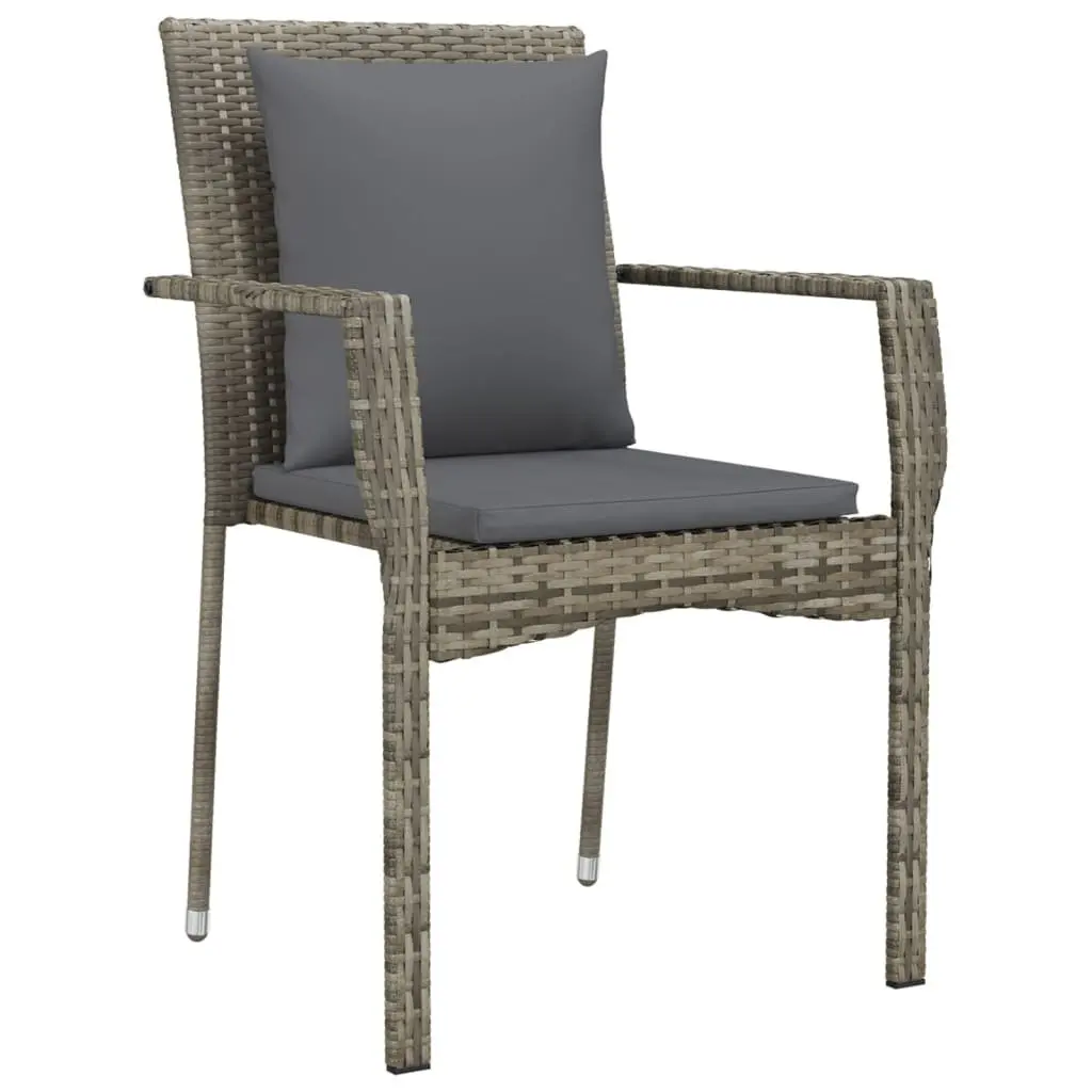 Garden Dining Set 5 Piece Outdoor Patio Furniture Grey with Cushions Table