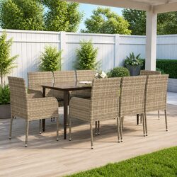 Durable 9-Piece Garden Dining Set with Comfort and Style