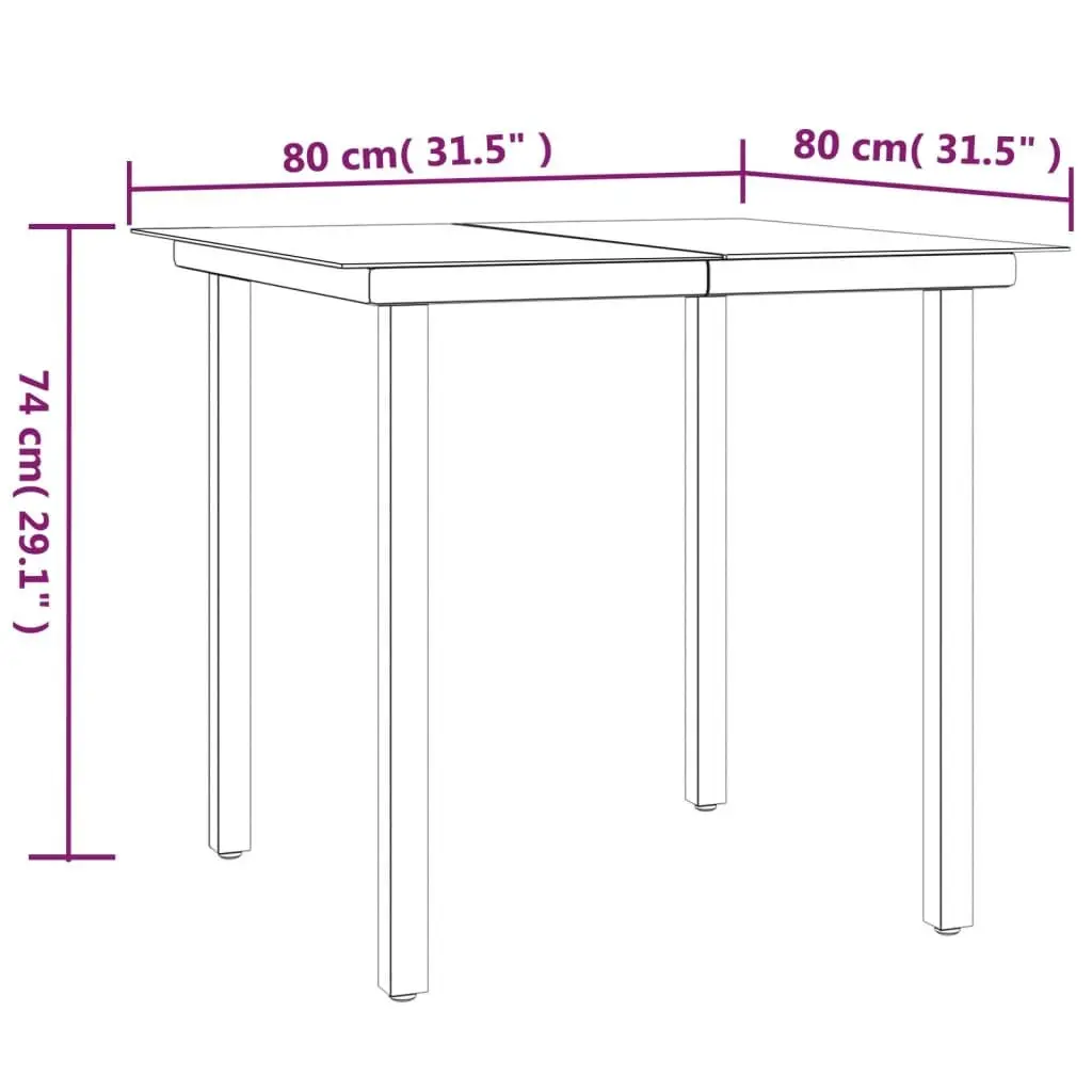 Garden Dining Set 3 Piece Outdoor Patio Furniture with Cushions Grey Rattan