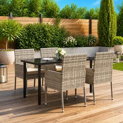 Comfortable and Reliable Grey Garden Dining Set