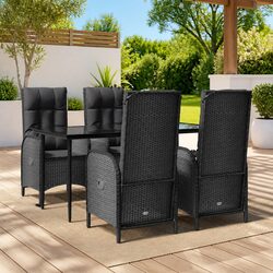 Versatile 5-Piece Outdoor Dining Set with Padded Chairs