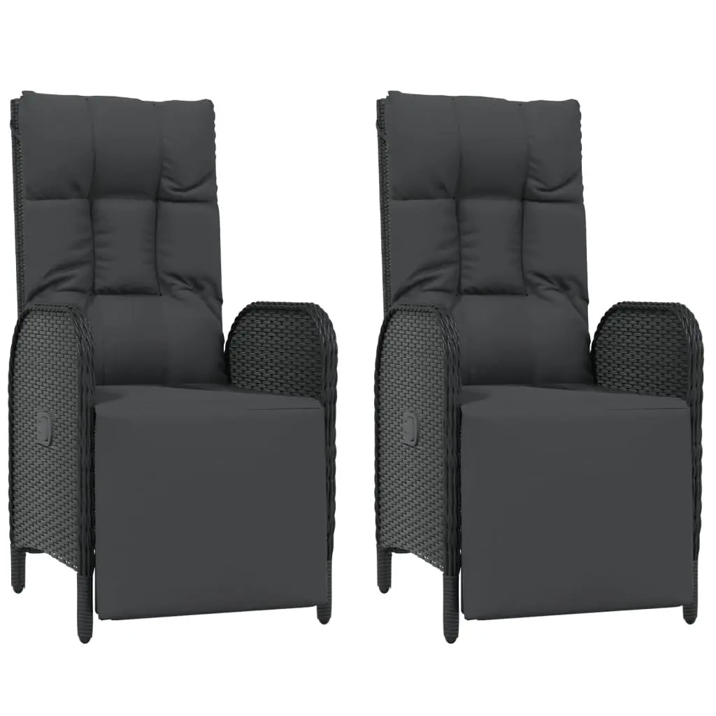 5 Piece Outdoor Dining Set Garden Furniture Black PE Rattan Chairs Table