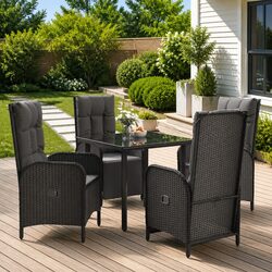 Comfortable and Durable: Black 5 Piece Garden Dining Set