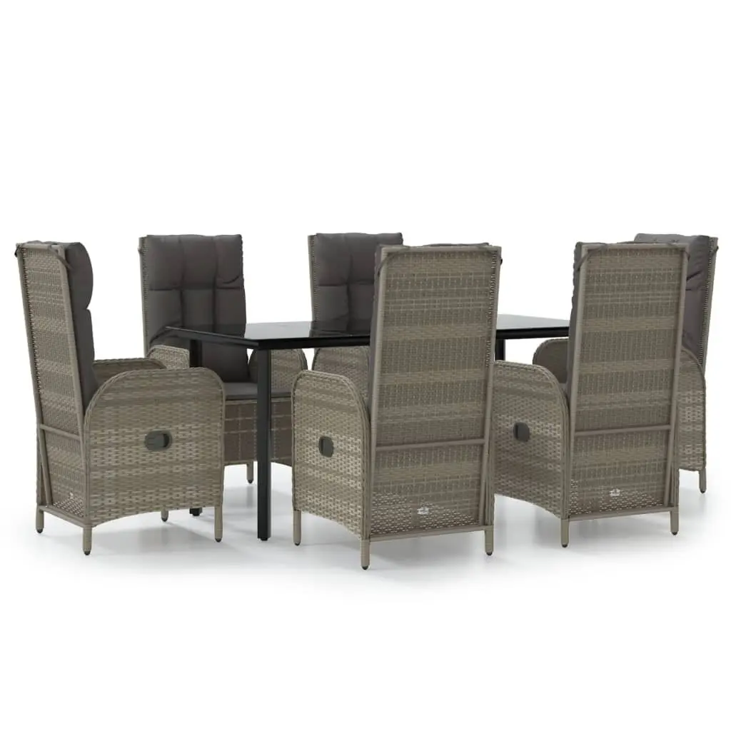 Grey Poly Rattan Garden Dining Set