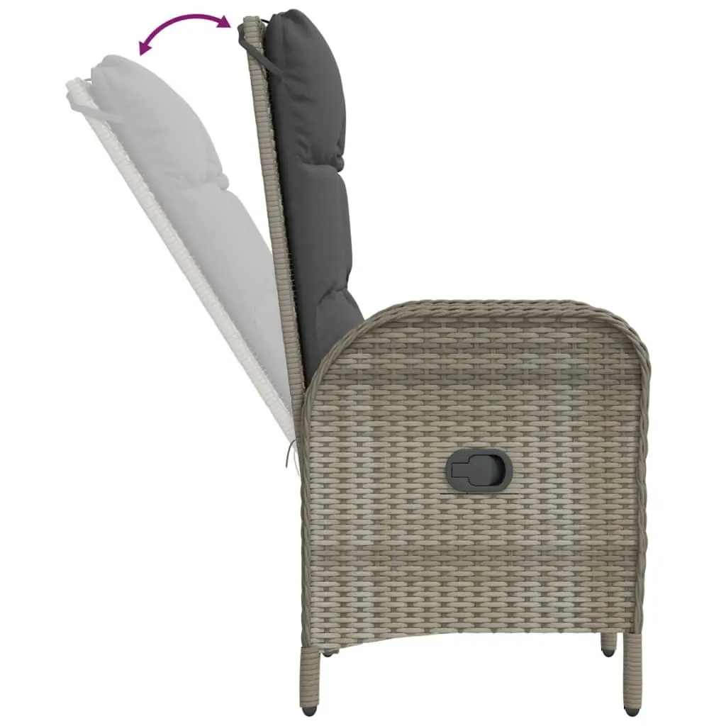 Grey Poly Rattan Garden Dining Set