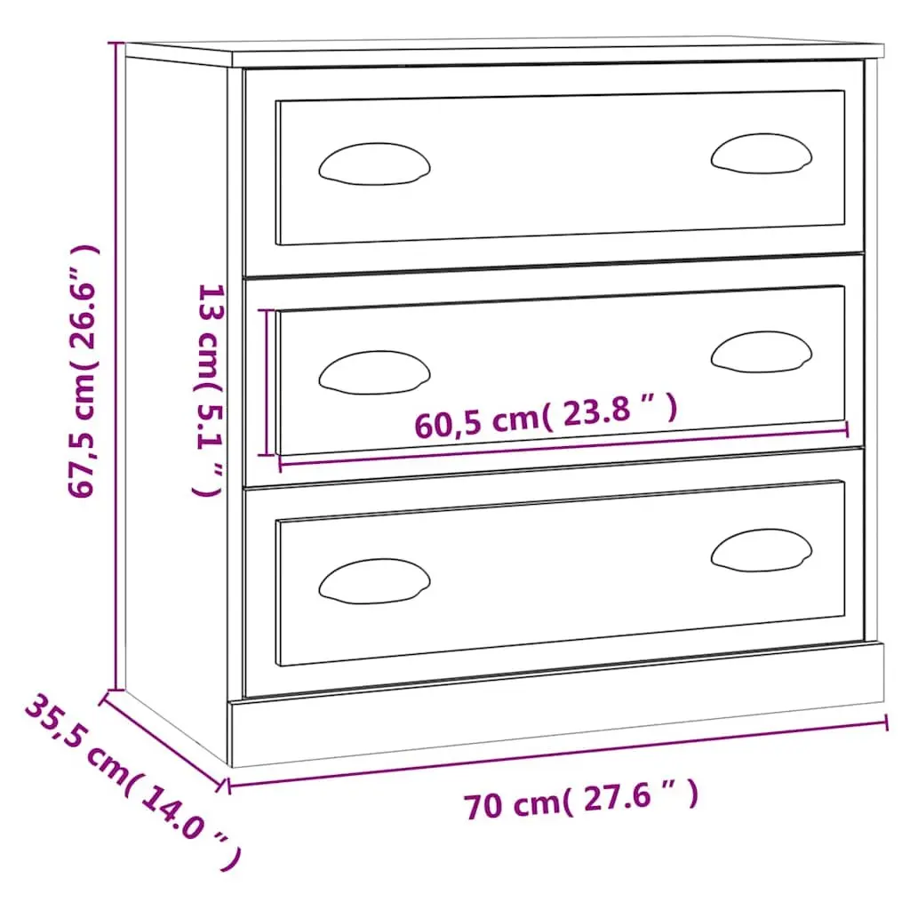 Sideboards Set of 2 Storage Cabinet High Gloss White Engineered Wood
